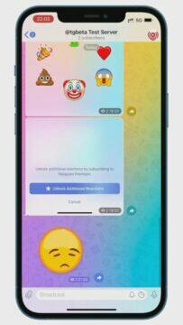 Telegram Premium ukázka emoji beta iOS 1 nabídka