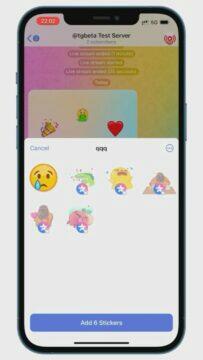 Telegram Premium ukázka emoji beta iOS 4 oblíbené