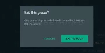 WhatsApp tajné opuštění skupiny screen