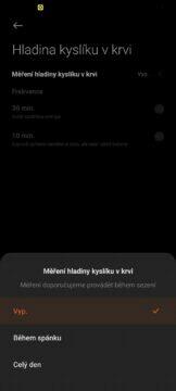 Xiaomi Wear Mi Fitness aplikace 13 kyslík v krvi