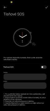 Xiaomi Wear Mi Fitness aplikace 19 tísňové volání
