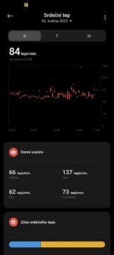 Xiaomi Wear Mi Fitness aplikace 3 srdeční tep