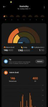 Xiaomi Wear Mi Fitness aplikace 8 statistiky