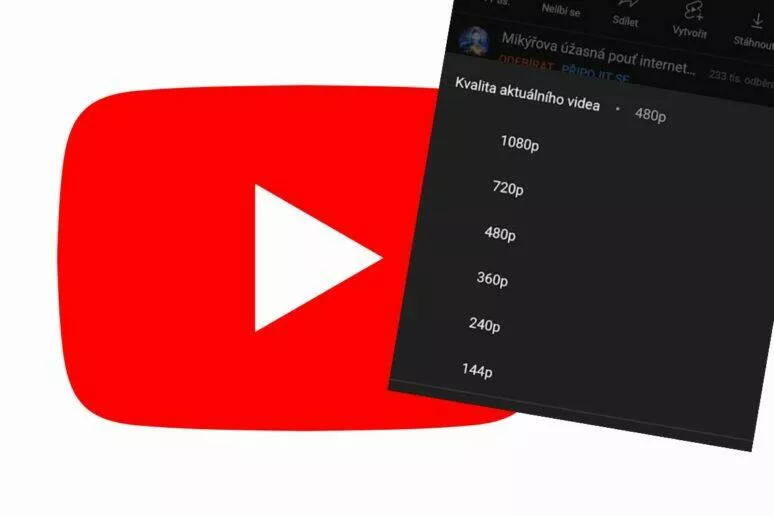 YouTube aplikace vyšší rozlišení trvale návod