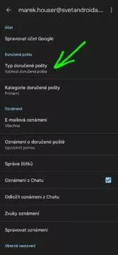 3 tipy aplikace Gmail typ doručené pošty 1