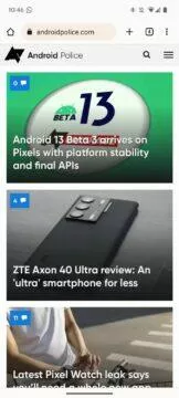 Android 13 navigační panel nový minimalizovaný