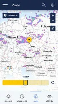 aplikace Počasí a radar Meteocentrum 3