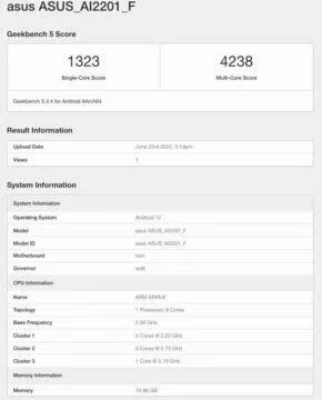 asus rog phone 6 geekbench