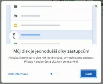 Disk Google zástupce soubory složky nápověda 1