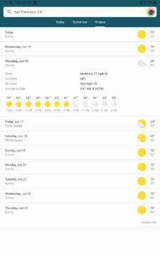 google weather app tablets