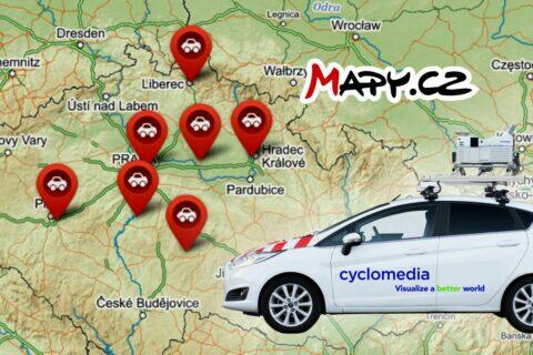 Mapy.cz auta panorama snímkování 3D pozice lokace mapa