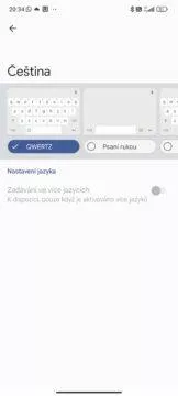 nastavení psaní rukou gboard