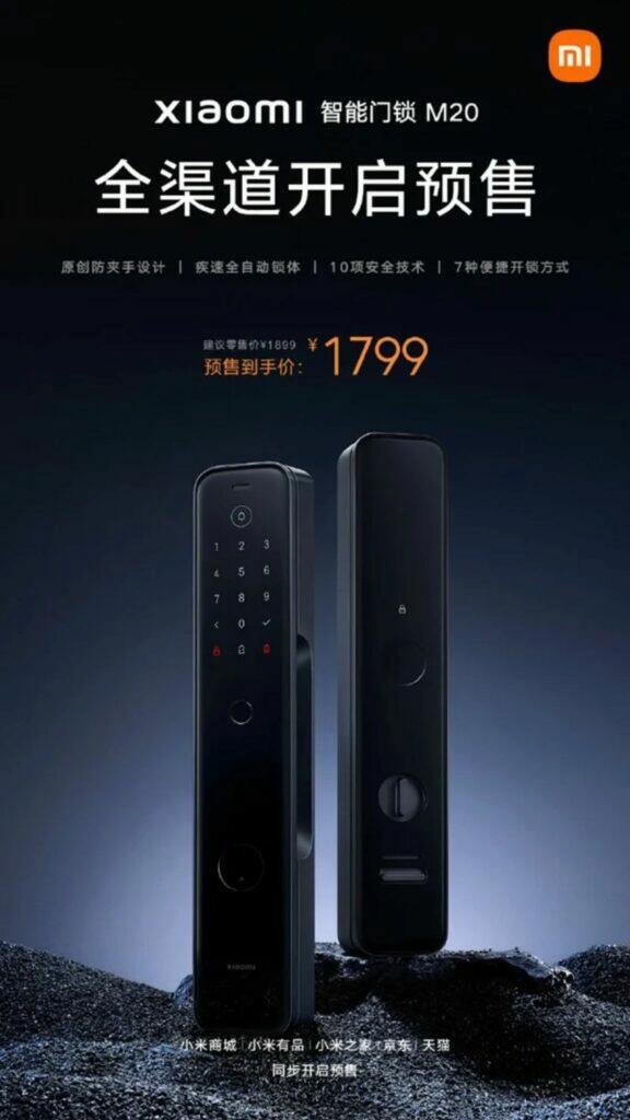 Xiaomi Smart Door Lock M20 chytrý zámek uvedení cena