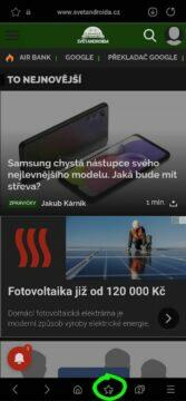 Android mobilní prohlížeč web záložky Samsung Internet 2