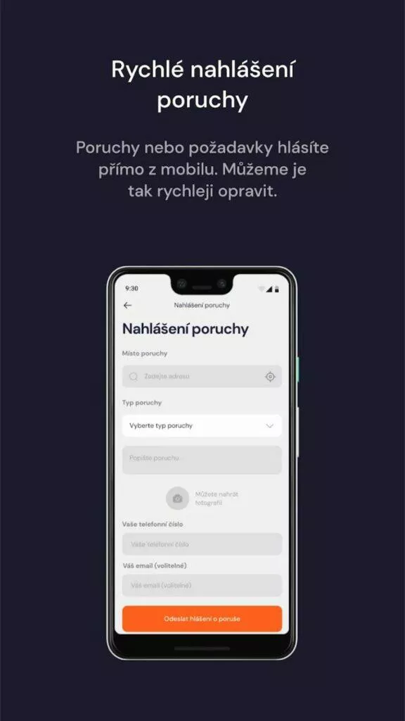 ČEZ mobilní aplikace Proud 4 nahlášení