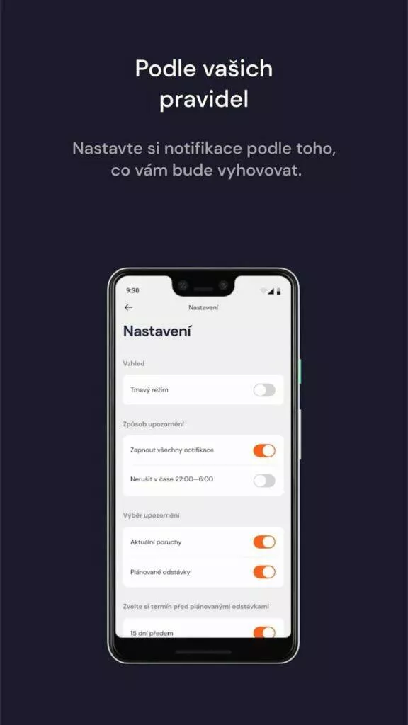 cez mobilni aplikace proud 5 nastaveni