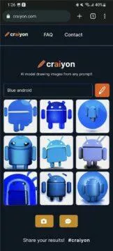 Craiyon AI mobil kreslení generátor obrázků DALL-E mini výsledek Android