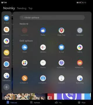 EMUI 12 multitasking nabídka