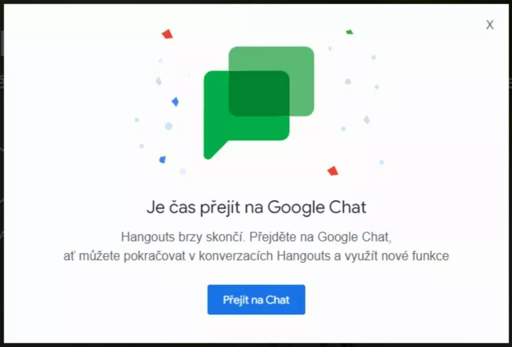 Google Hangouts konec Google Chat desktop upozornění