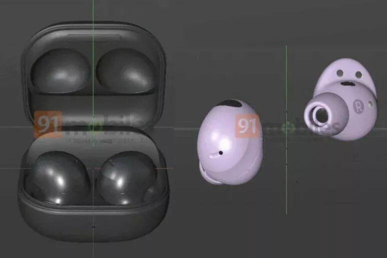 Samsung Galaxy Buds2 Pro rendery Samsung Galaxy Buds2 Pro rendery