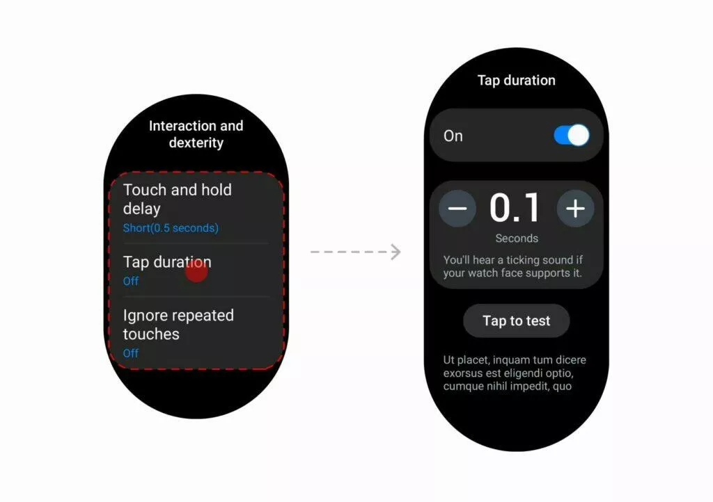 Samsung Galaxy Watch5 Wear OS 3.5 One UI Watch 3.5 podržení