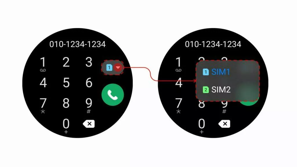 Samsung Galaxy Watch5 Wear OS 3.5 One UI Watch 3.5 přepínání SIM