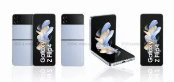 Samsung Galaxy Z Flip4 rendery barvy design tvary blue modrá