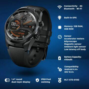 Chytré hodinky TicWatch Pro 4G LTE