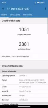 google pixel 6a geekbench 5.0