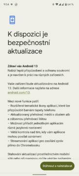 google pixel android 13 aktualizace