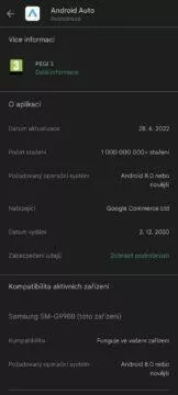 Obchod Google Play verze aplikace Android Auto