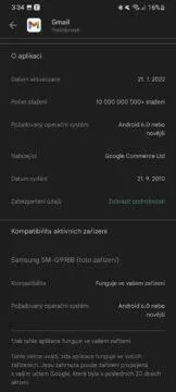 obchod google play verze aplikace gmail