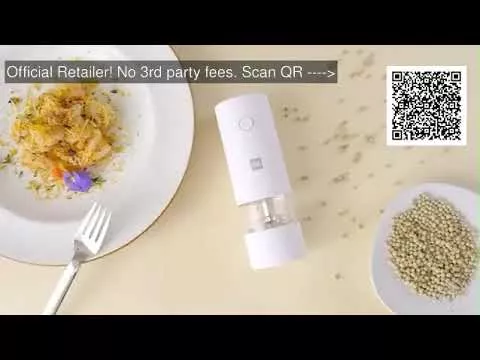 Review Xiaomi Electric Grinder Automatic Mill Pepper And Salt  LED Light 5 Modes For Cooking