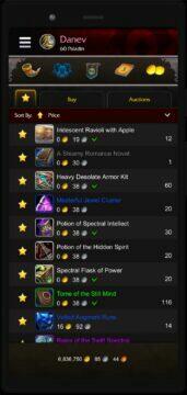 World Of Warcraft mobilní aukce 5