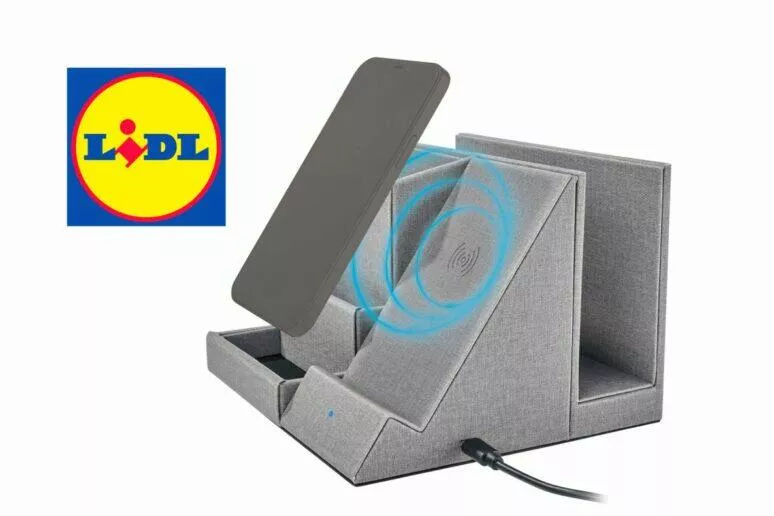 LIDL Silvercrest stolní organizér s bezdrátovou Qi nabíječkou LIDL Silvercrest stolní organizér s bezdrátovou Qi nabíječkou