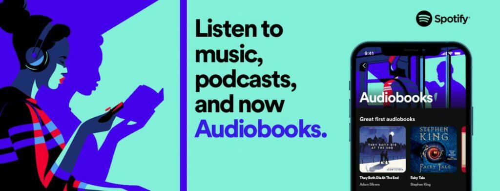 Spotify audioknihy spuštění USA banner