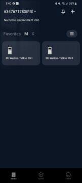 vysílačky Xiaomi Walkie Talkie 1S aplikace Mi Home 1 hlavní karta