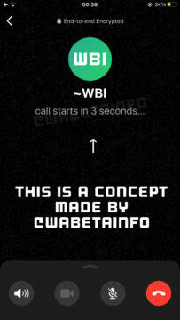 WABetaInfo odpočítávání hovor koncept