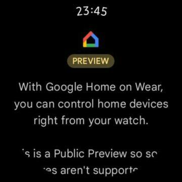 Google Home aplikace Wear OS hodinky ukázka 1