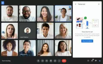 Google Meet přepis řeči na text ukázka