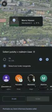Mapy Google sdílení polohy jedném klepnutím zástupce 7 parametry sdílení