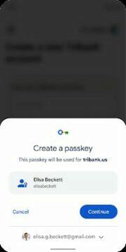 Passkeys Google Chrome Android hesla vytvoření přihlášení