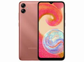 Samsung Galaxy A04e představení specifikace růžová