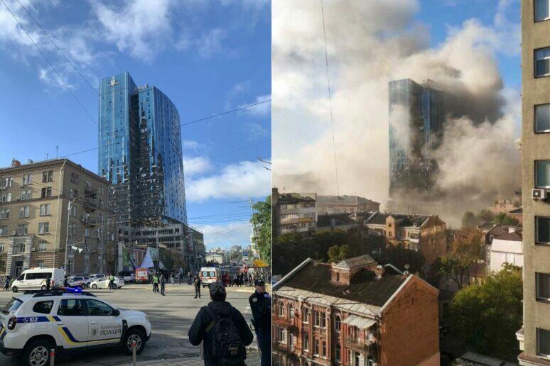 Samsung ruský útok budova Kyjev
