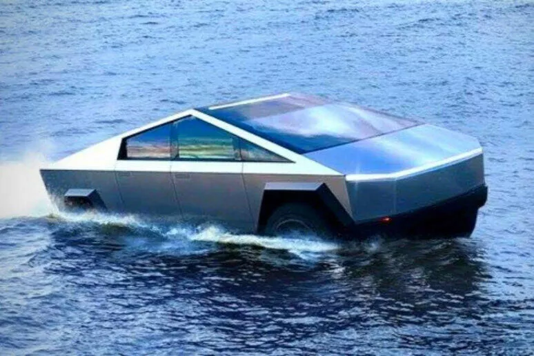 tesla cybertruck moře tesla cybertruck moře