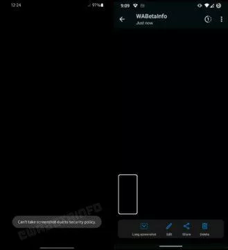 WhatsApp aplikace Android jednorázové foto video screenshot snímek obrazovky blokace