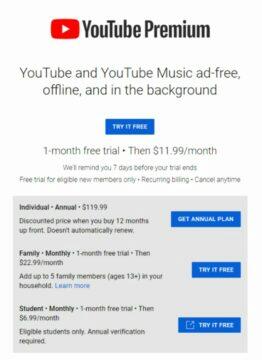 YouTube Premium Family rodinné předplatné dražší USA