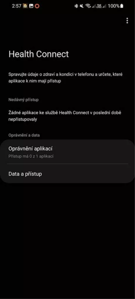 aplikace Health Connect beta 2 přístup
