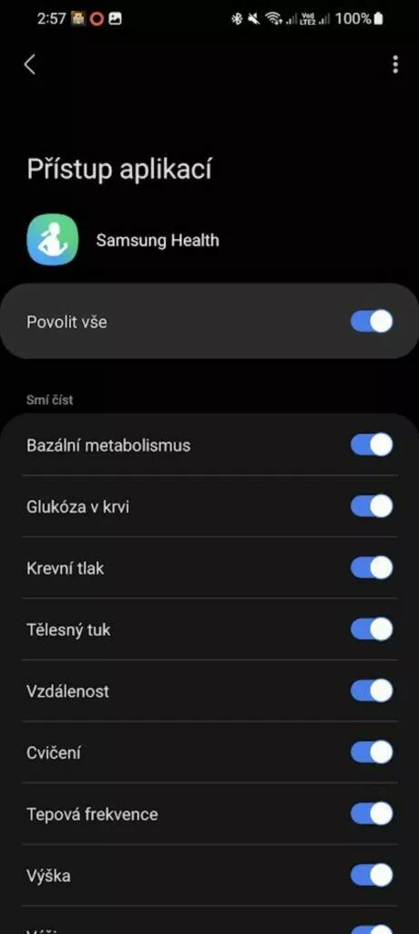 aplikace Health Connect beta 4 přístup volby