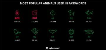 Cybernews nejslabší hesla 2022 zvířata